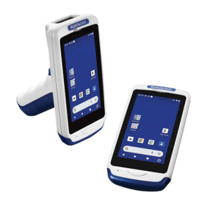 Datalogic 911400026 Mobiele computer, Joya Touch 22, 2D, Gun, USB-C, BT (5.1), WLAN, NFC, Android, GMS, blauw, grijs - productafbeelding