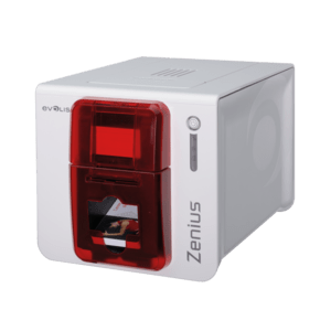 Evolis ZN1H00HSRS Kaarttechnologie, Zenius Expert, eenzijdig, 12 dots/mm (300 dpi), USB, Ethernet, contacloos, rood - productafbeelding