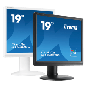 Iiyama B1980S-W1 Monitor, ProLite B1980S-W1, 48.3 cm (19''), kabel, wit - productafbeelding