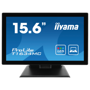 Iiyama T1633MSC-B1 Touchscreen, ProLite T1633MSC-B1, 39.6 cm (15.6''), Projected Capacitive, 10 TP, Full HD, USB, kabel (USB), zwart - productafbeelding