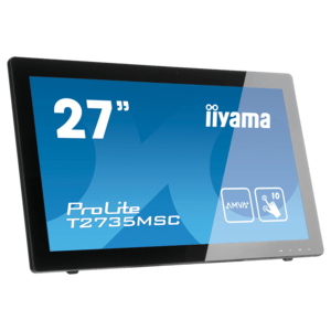 Iiyama T2755MSC-B1 Touchscreen, ProLite T2755MSC-B1, 68,6cm (27''), Projected Capacitive, Full HD, USB, kabel (USB), zwart - productafbeelding